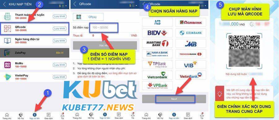 Hướng dẫn nạp tiền kubet đơn giản, nhanh chóng